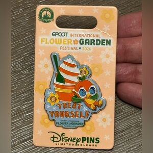 Disney Epcot Flower And Garden 2026 Orange Bird Treat Yourself Pin LR Pin